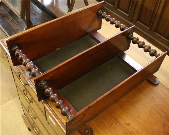 Mahogany two-tier hanging wall shelf